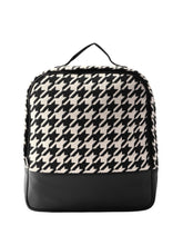 PRIMROSE Backpack Bag, Houndstooth Pattern Jacquard, Black and White.